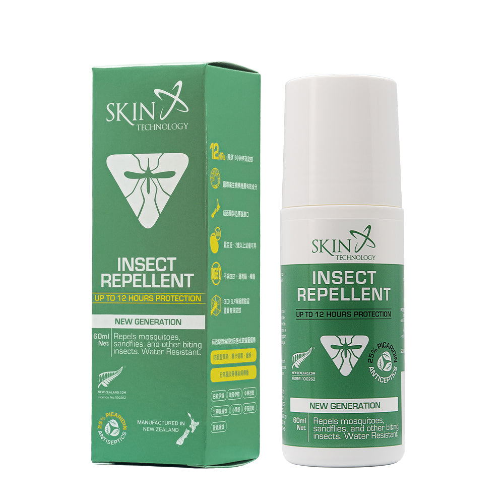 SKIN TECHNOLOGY - 紐西蘭25%派卡瑞丁防蚊乳液(滾珠瓶)– 高達12小時長時間保護(無DEET/2嵗以上孩童可用)